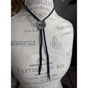 Vintage "Paul" Bolo Tie Silver Disc Cowboy Western Festival Styled